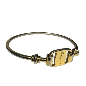 Ferragamo Vintage Gold Tone Bangle